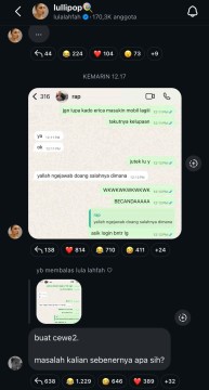 Chat Reza Arap dan Lula Lahfah (instagram)